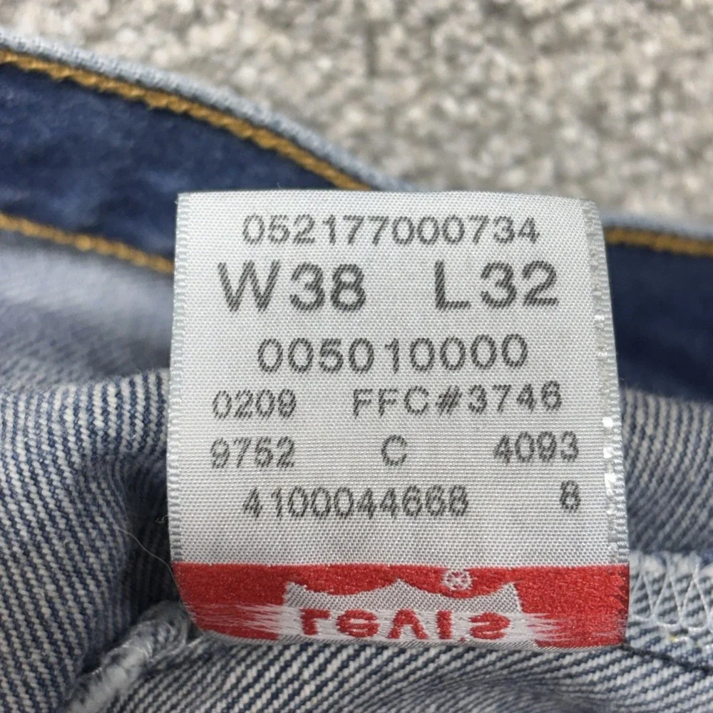 Levi's Denim Jeans 501XX-0000 ButtonFly 38x32 (36x29) Mexico‎ Y2K 90s Distressed